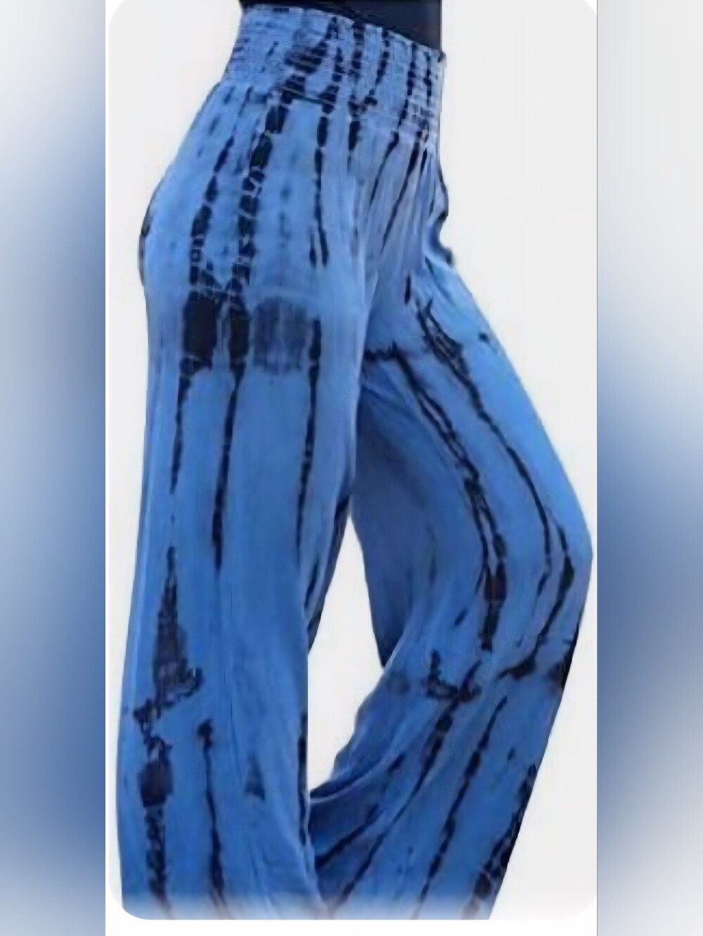 Chatoyant Tie-dye Smocked Palazzo Pants. L